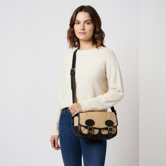 Coach Handbags - Vintage COACH Shoulder Bag Purse Canvas Brown Leather Crossbody Hipster FLAWS